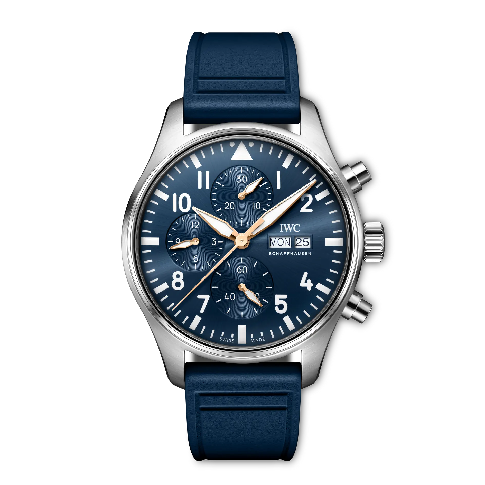 IWC Pilot's Watch Chronograph Le Petit Prince Blue Dial Steel Blue Rubber Strap 43 mm IW378011 - WATCHXNYC
