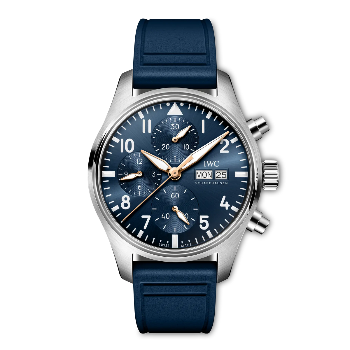 IWC Pilot's Watch Chronograph 41 Le Petit Prince Blue Dial Steel Blue Rubber Strap 41 mm IW388120 - WATCHXNYC
