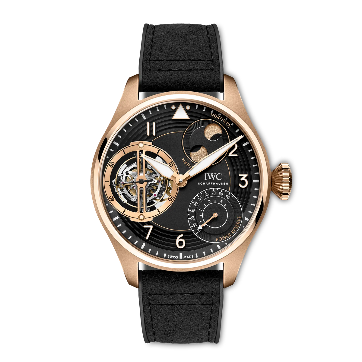 IWC Big Pilot’s Watch Constant Force Tourbillon Black Dial 18K Armor Gold® Black Rubber Strap 46.2 mm IW590503 - WATCHXNYC
