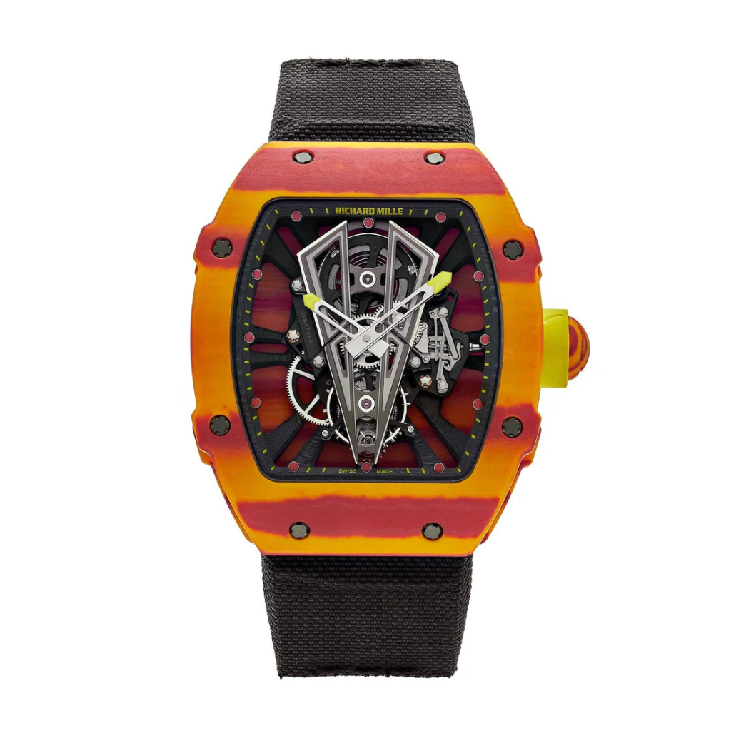 Richard Mille RM27-03 QTPT Rafael Nadal Tourbillon 39.7 mm x 47.7 mm Transparent Dial Carbon Fabric Strap - WATCHXNYC