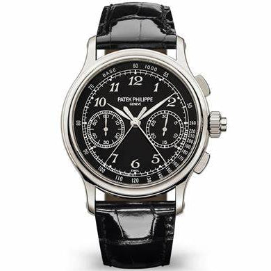 Patek Philippe 5370P-001 Grand Complications 41mm Black Dial Platinum Black Strap - WATCHXNYC
