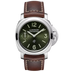 Panerai Luminor Logo Green Dial Steel Brown Calfskin Leather Strap 44mm PAM01624