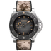 Panerai Submersible Navy SEALs Black Dial Titanium Camouflage Fabric Strap 47mm PAM01669