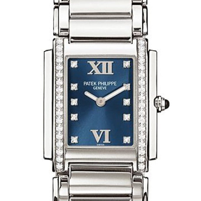 Patek Philippe 4910/10A-012 Twenty~4 25mm x 30mm Blue Dial Stainless Steel - WATCHXNYC