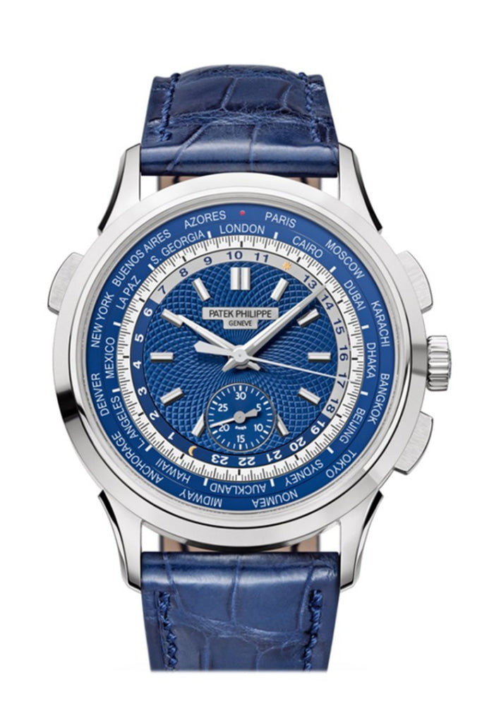 Patek Philippe Annual Calendar 39.5mm Blue Dial White Gold 5930G-010 - WATCHXNYC