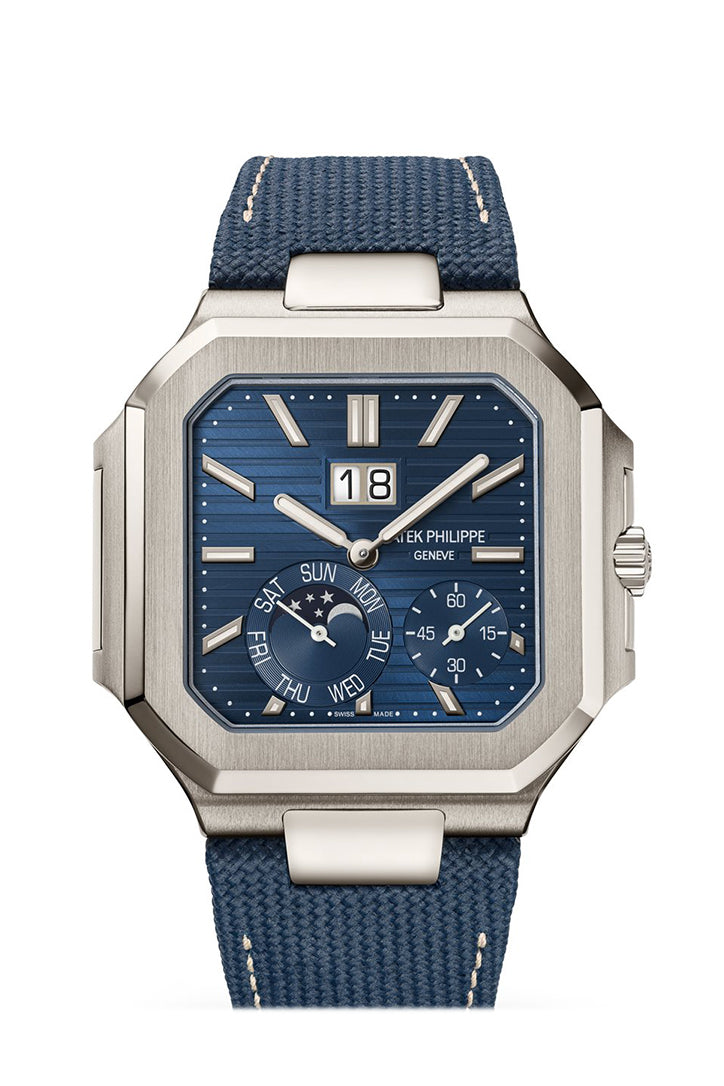 Patek Philippe Cubitus 45mm Sunburst Blue Dial Platinum 5822P-001 - WATCHXNYC