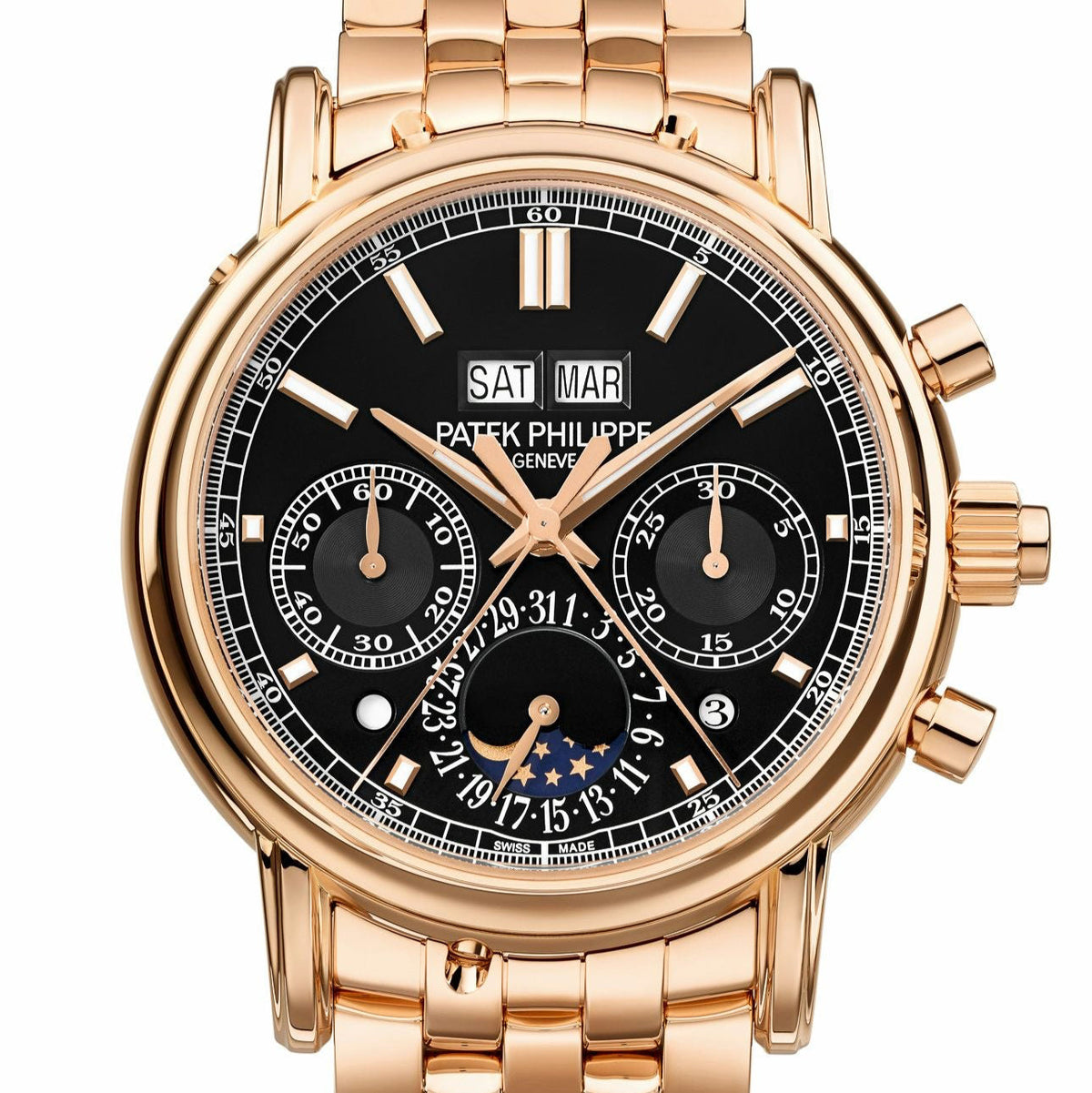 Patek Philippe Perpetual Calendar Grand Complications 40.2mm Black Dial Rose Gold 5204/1R-001 - WATCHXNYC