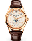 Patek Philippe 5205R-001 Annual Calendar Complications 40mm Opaline White Dial Rose Gold - WATCHXNYC
