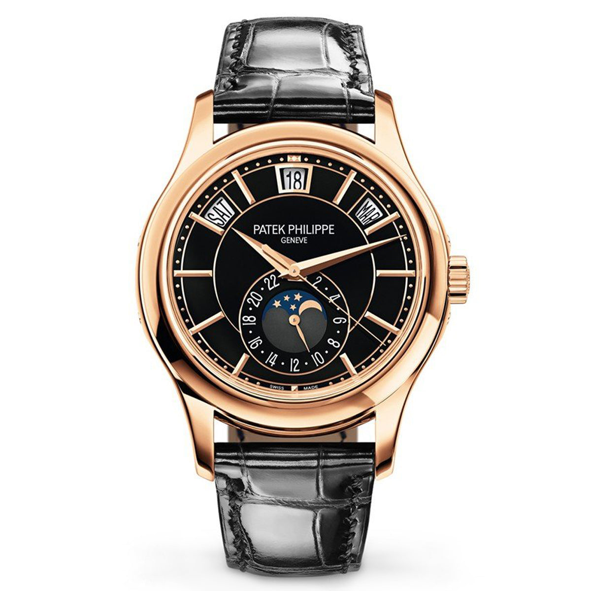 Patek Philippe Annual Calendar Complications 38mm Black Dial Rose Gold 5205R-010 - WATCHXNYC