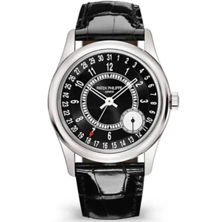 Patek Philippe Calatrava 39mm Black Dial White Gold 6006G-001 - WATCHXNYC