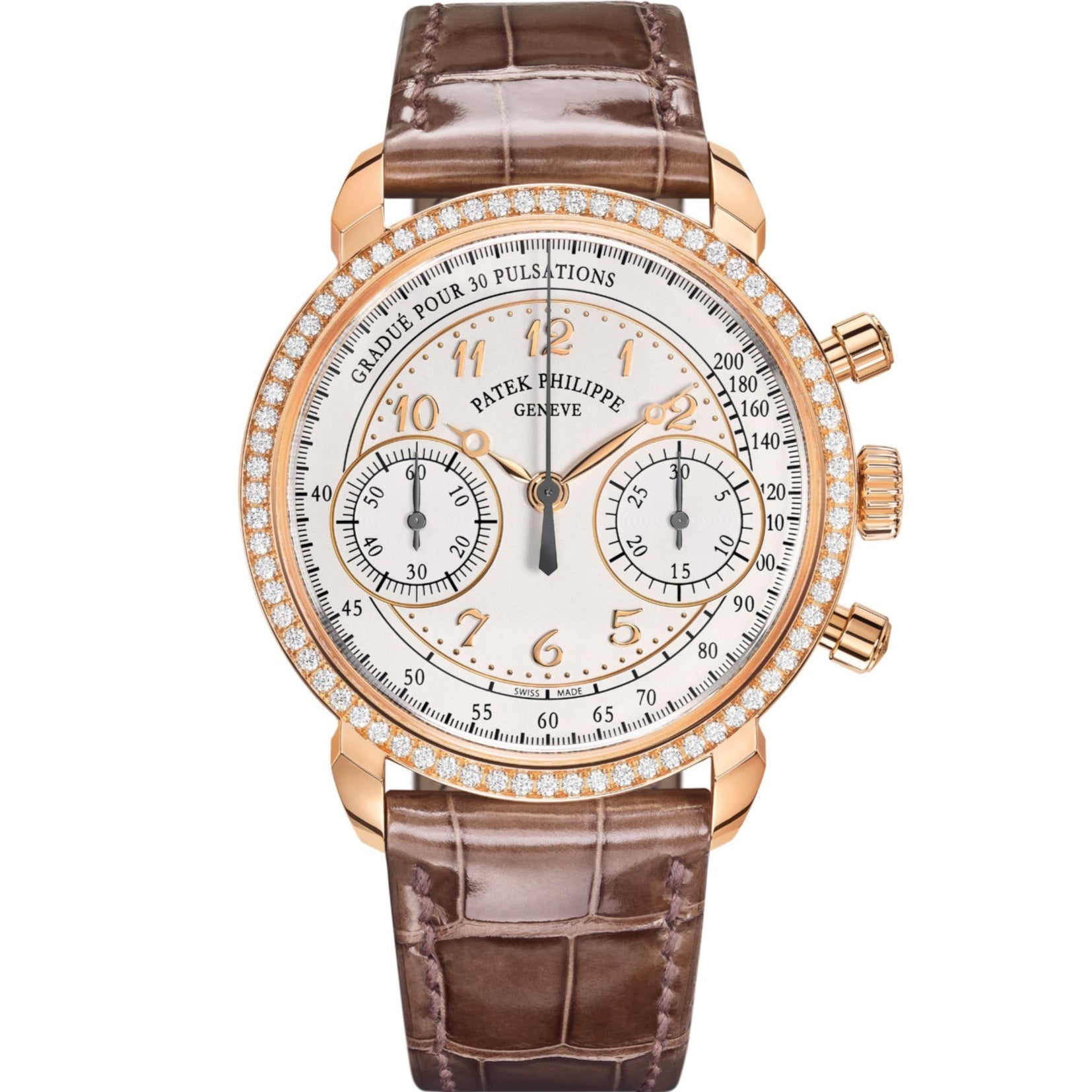 Patek Philippe 7150/250R-001 Complications Diamond 38mm Silver Dial Rose Gold - WATCHXNYC