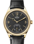 Rolex 1908 39mm Intense Black Dial Yellow Gold 52508! - WATCHXNYC