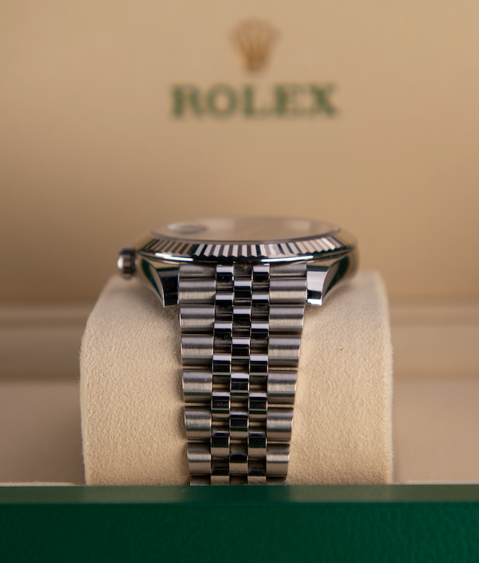 Rolex Datejust 41 41 mm Azzurro-Blue Dial Oystersteel and White Gold Jubilee Bracelet 126334-0026 - WATCHXNYC