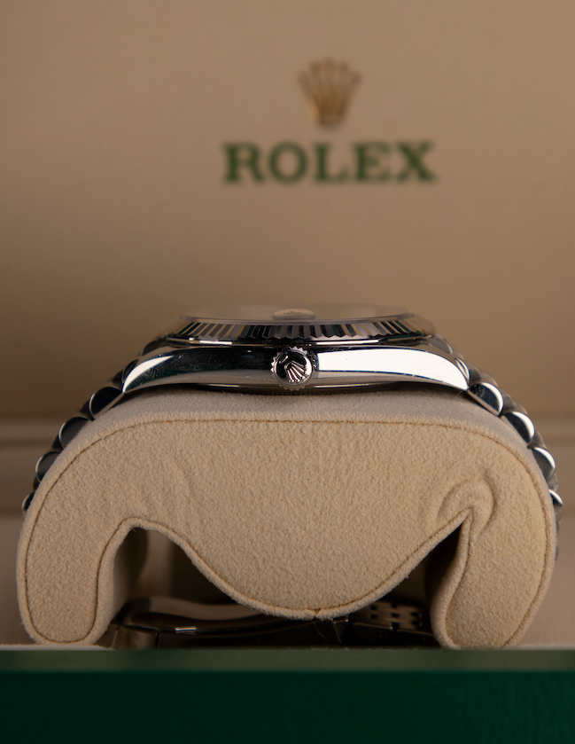 Rolex Datejust 41 41 mm Azzurro-Blue Dial Oystersteel and White Gold Jubilee Bracelet 126334-0026 - WATCHXNYC