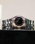 Vacheron Constantin Overseas quartz 33 mm Black Dial with Diamonds Stainless Steel Bracelet 1205V/100A-B591 - WATCHXNYC