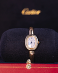 Cartier Baignoire Mini 24.6 mm x 18.7 mm Silver Dial 18k Yellow Gold Bracelet WGBA0044 - WATCHXNYC