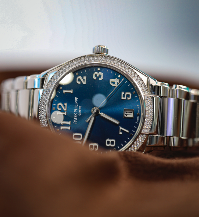 Patek Philippe Twenty~4 36 mm Blue Dial with Diamonds Stainless Steel Bracelet 7300/1200A-001 - WATCHXNYC