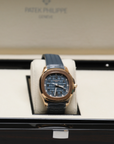 Patek Philippe  Aquanaut 38.8 mm Blue Dial 18K Rose Gold Rubber Strap 5269R-001 - WATCHXNYC