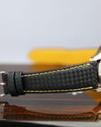Patek Philippe Calatrava Sweep Seconds Batman Carbon Dial White Gold Case   Black Leather Strap  40 mm 6007G-001 - WATCHXNYC