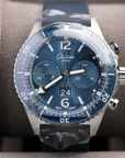 Glashuette Original SeaQ Chronograph 43.20 mm Blue Dial Stainless Steel Synthetic Strap, Blue 1-37-23-02-81-36 - WATCHXNYC