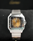Cartier Santos Large Steel Brown Dial Bracelet WSSA0064 - WATCHXNYC