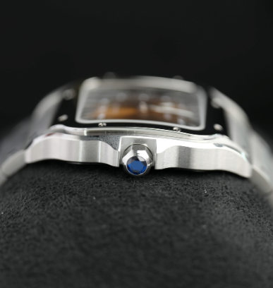 Cartier Santos Large Steel Brown Dial Bracelet WSSA0064 - WATCHXNYC