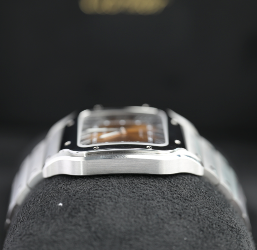 Cartier Santos Large Steel Brown Dial Bracelet WSSA0064 - WATCHXNYC