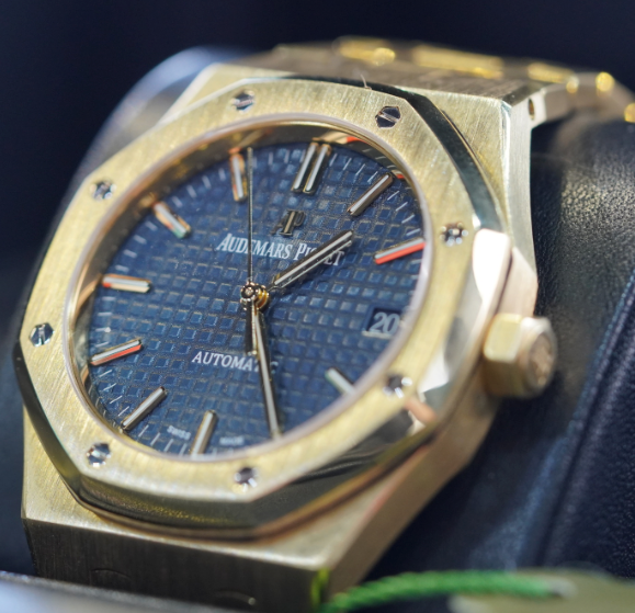 Audemars Piguet Royal Oak 37mm Blue Dial Yellow Gold Bracelet 15450BA.OO.1256BA.02 - WATCHXNYC
