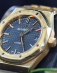 Audemars Piguet Royal Oak 37mm Blue Dial Yellow Gold Bracelet 15450BA.OO.1256BA.02 - WATCHXNYC