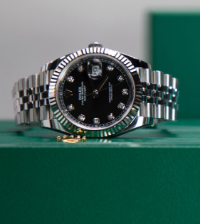 Rolex Datejust 41mm Black Diamond Dial Stainless Steel 126334 - WATCHXNYC