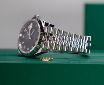 Rolex Datejust 41mm Black Diamond Dial Stainless Steel 126334 - WATCHXNYC