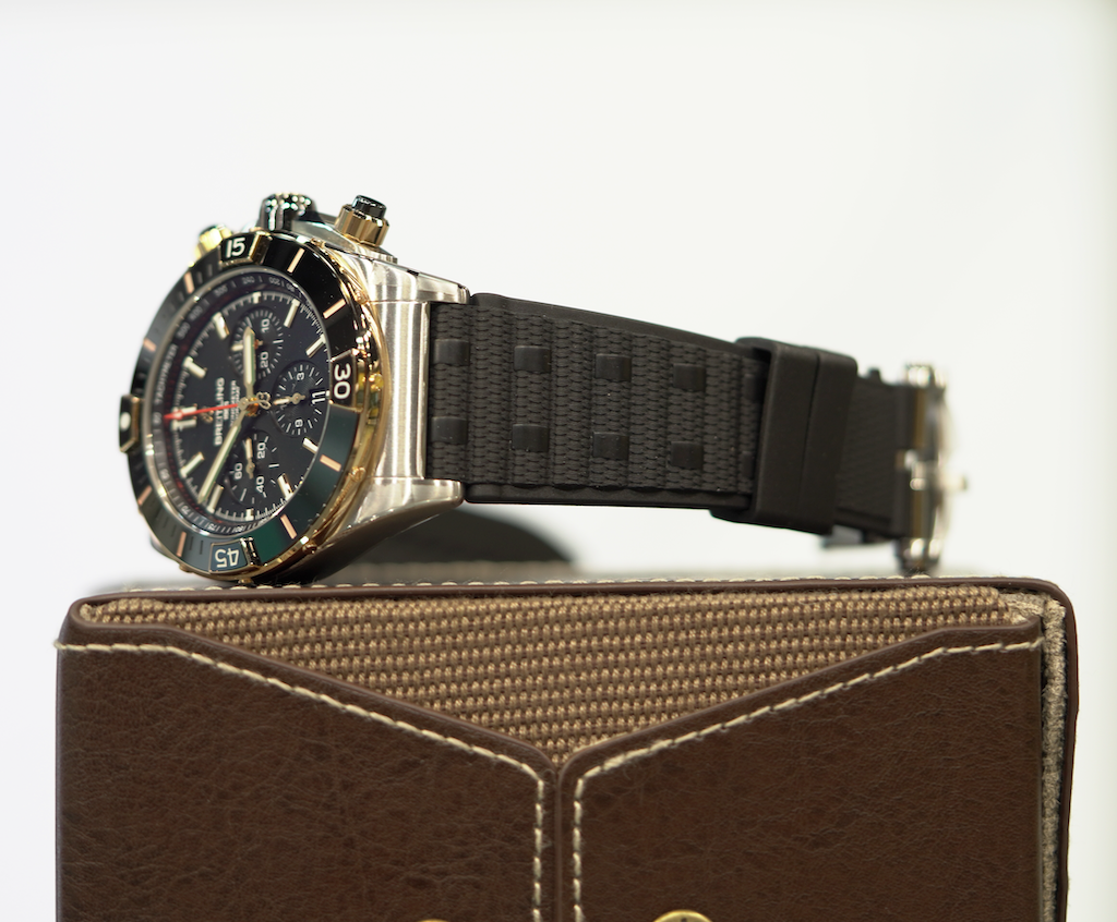 Breitling Super Chronomat B01 44 mm Black Dial Stainless Steel & 18K Red Gold Black Rubber Strap UB0136251B1S1 - WATCHXNYC