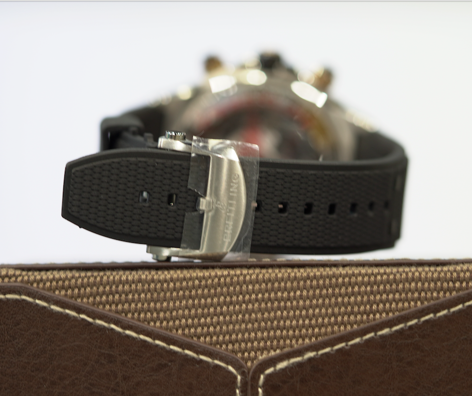 Breitling Super Chronomat B01 44 mm Black Dial Stainless Steel & 18K Red Gold Black Rubber Strap UB0136251B1S1 - WATCHXNYC