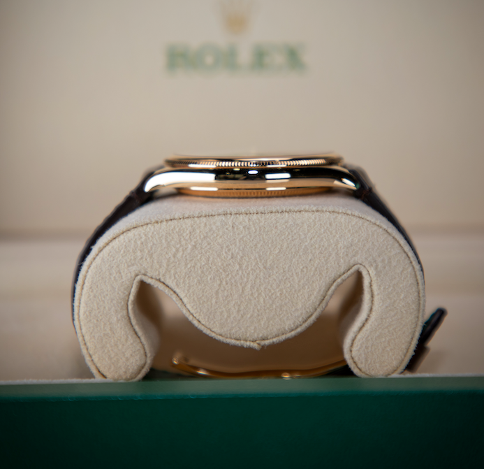 Rolex 1908 39mm Intense Black Dial Yellow Gold 52508! - WATCHXNYC