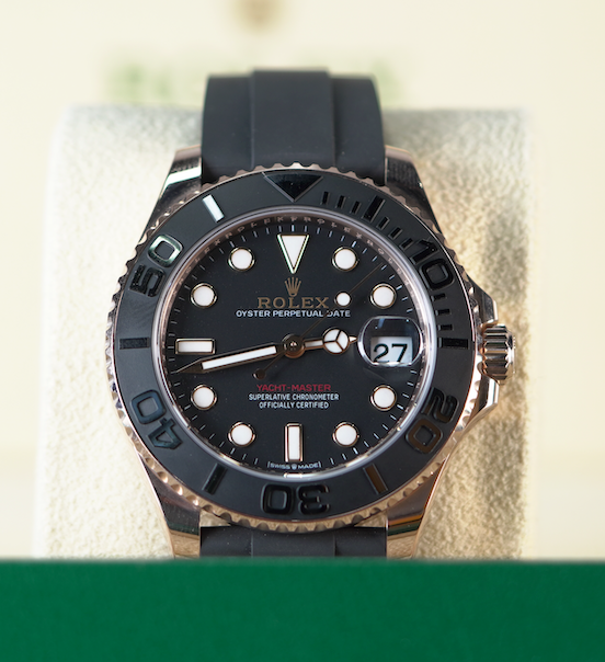 Rolex Yacht-Master 37mm Black Dial Everose Gold 268655 - WATCHXNYC