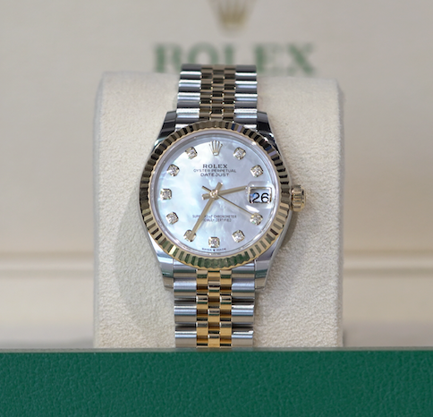 Rolex Datejust 31mm Silver Diamond Dial Stainless Steel &amp; Yellow Gold 278273 - WATCHXNYC
