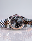 Rolex Datejust 36mm 2 Tone 18k Rose Gold & Stainless Steel Grey ‘Dark Rhodium’ Dial Fluted Bezel Jubilee Bracelet 126231 - WATCHXNYC