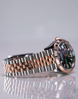Rolex Datejust 36mm 2 Tone 18k Rose Gold & Stainless Steel Grey ‘Dark Rhodium’ Dial Fluted Bezel Jubilee Bracelet 126231 - WATCHXNYC