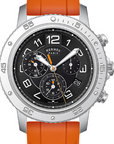 Hermes Clipper Diver Chronograph Grey Automatic Winding 42mm Orange Rubber Bracelet CP.2941 - WATCHXNYC