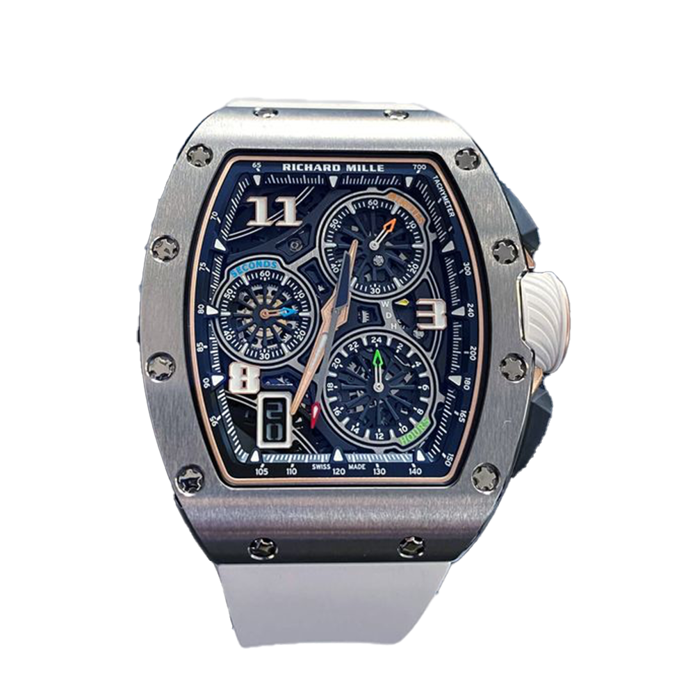 Richard Mille RM72-01 Automatic Winding Lifestyle Flyback Chronograph 38.40 mm x 47.34 mm Transparent Dial Titanium Rubber Strap - WATCHXNYC