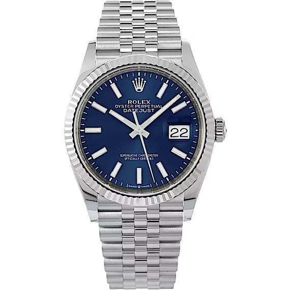 2025 Rolex Datejust 36mm Blue Jubilee Stainless Steel 126234 - WATCHXNYC