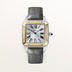 Cartier Santos-Dumont Silver Dial Steel & 18K Yellow Gold Grey Alligator Leather Strap 43.5 mm W2SA0046
