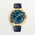 Cartier Ballon Bleu Blue Dial 18K Yellow Gold Blue Alligator Leather Strap 40 mm WGBB0063