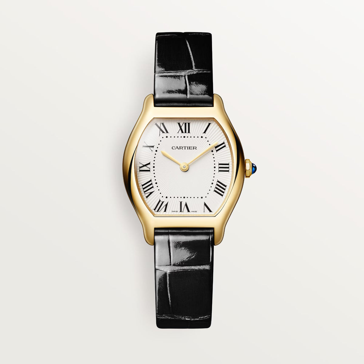Cartier Tortue Small Champagne Dial Black Alligator Leather Strap WGTO0015 - WATCHXNYC
