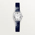 Cartier Tortue Mini White Dial 18K White Gold Navy Blue Alligator Leather Strap WJTO0013