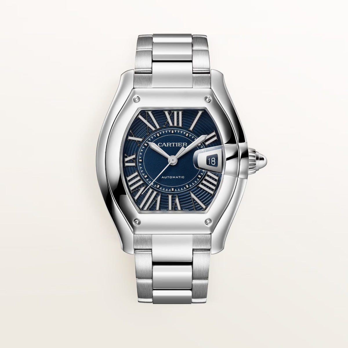 Cartier Roadster Large Blue Dial Steel Bracelet WSRD0014 - WATCHXNYC