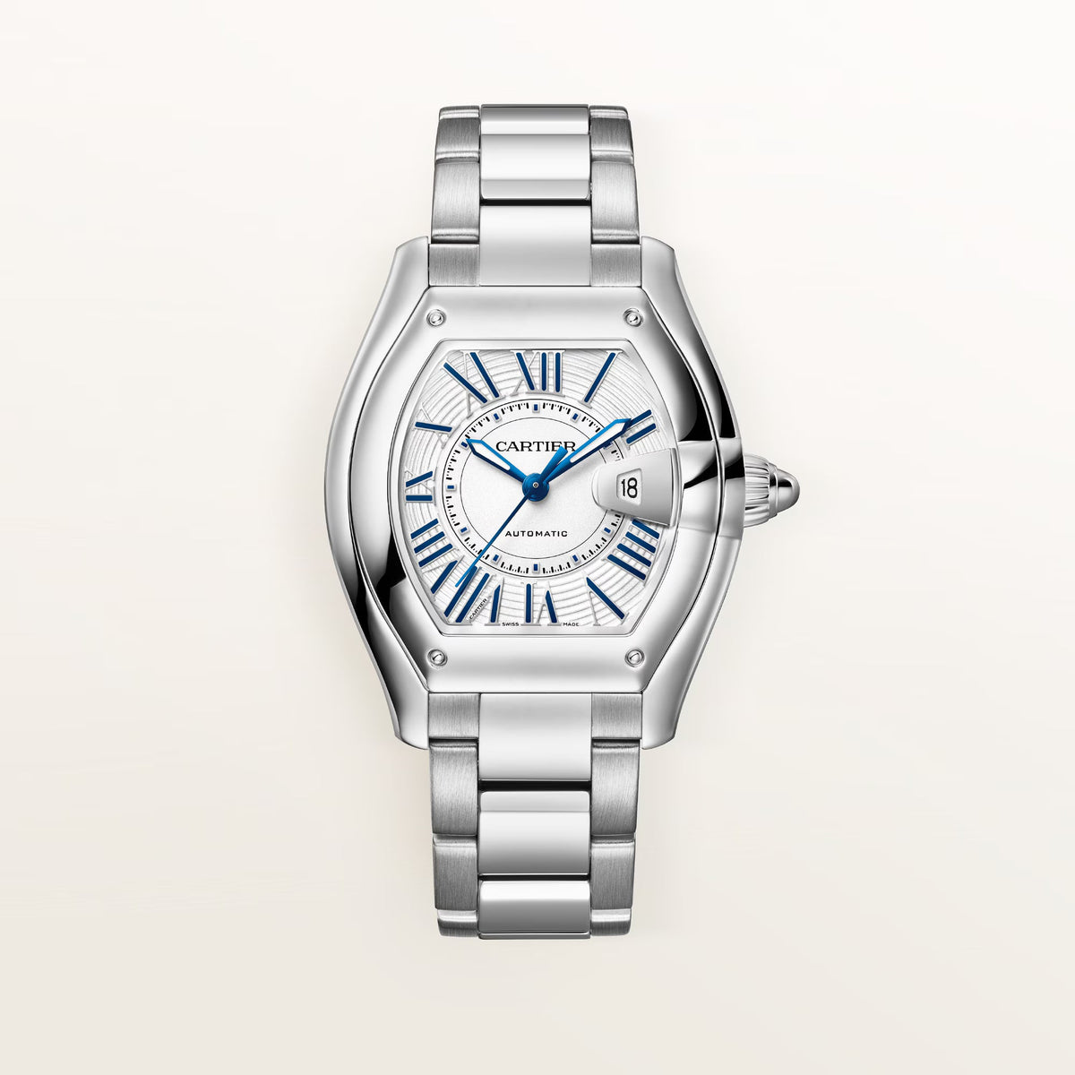 Cartier Roadster Medium White Dial Steel Bracelet WSRD0019 - WATCHXNYC