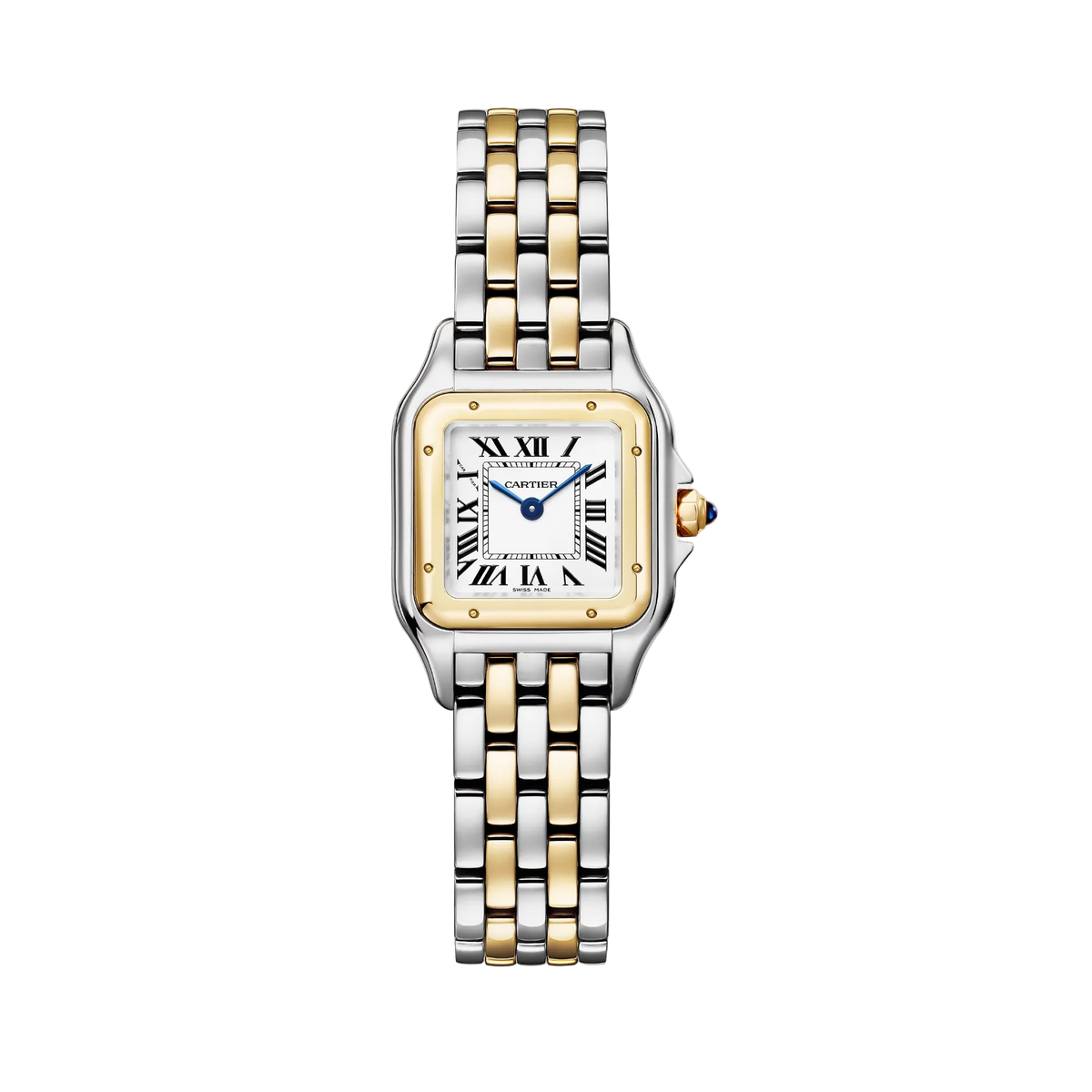 Panthère de Cartier Small Two-Tone Yellow Gold White Dial Bracelet W2PN0018 - WATCHXNYC