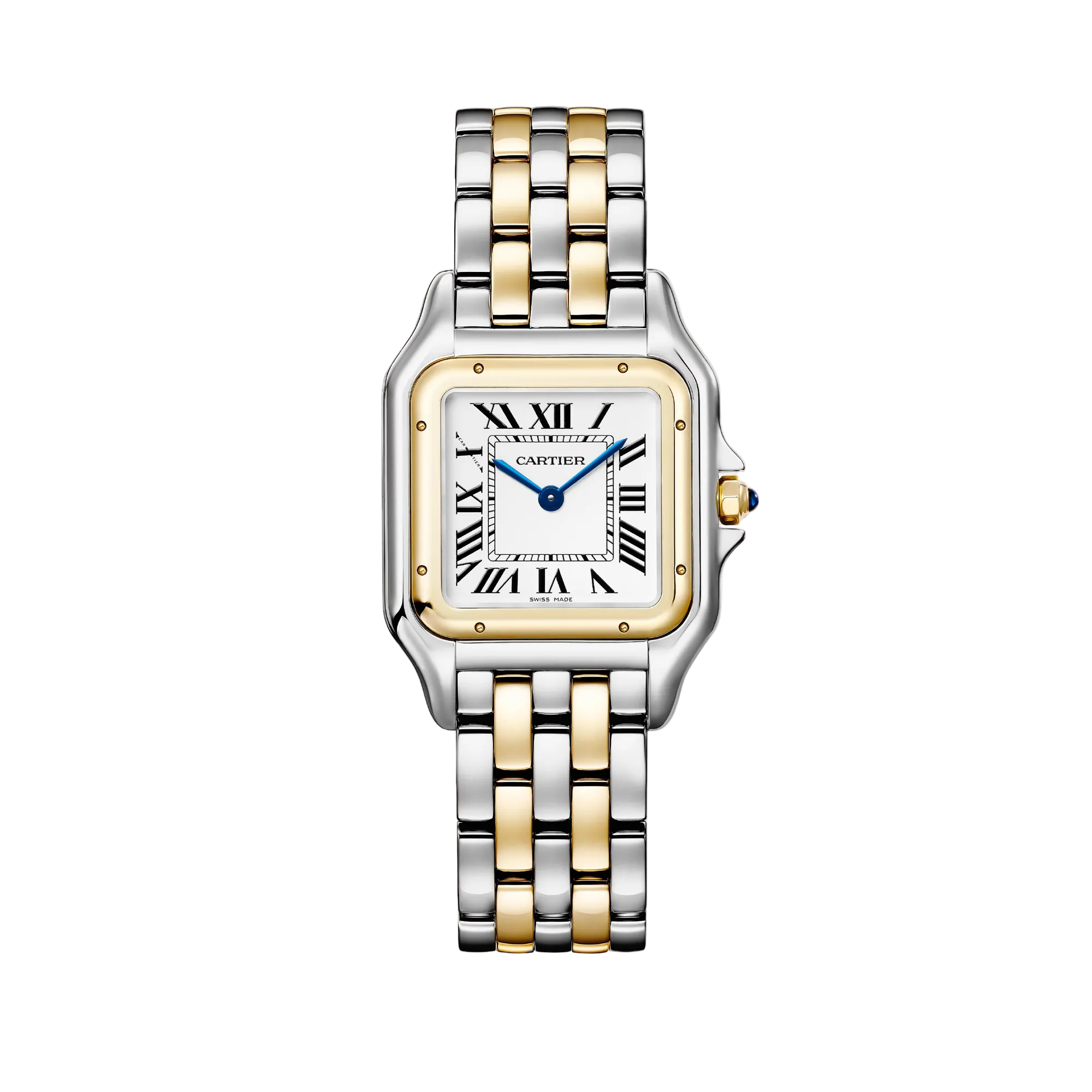 Panthère de Cartier Medium Two-Tone Yellow Gold White Dial Bracelet CRW2PN0019 - WATCHXNYC