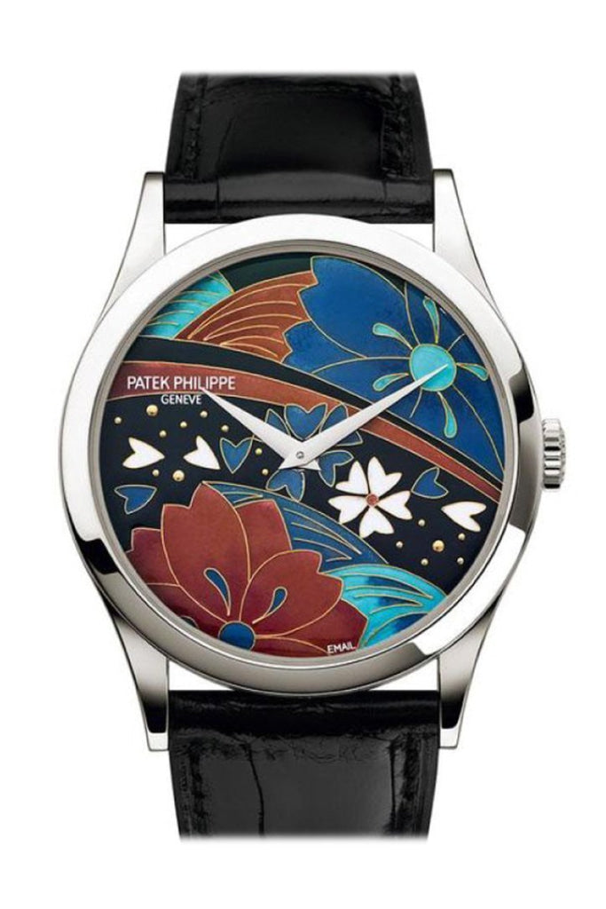 Patek Philippe Calatrava 38mm Enamel Dial Platinum 5077P-097 - WATCHXNYC